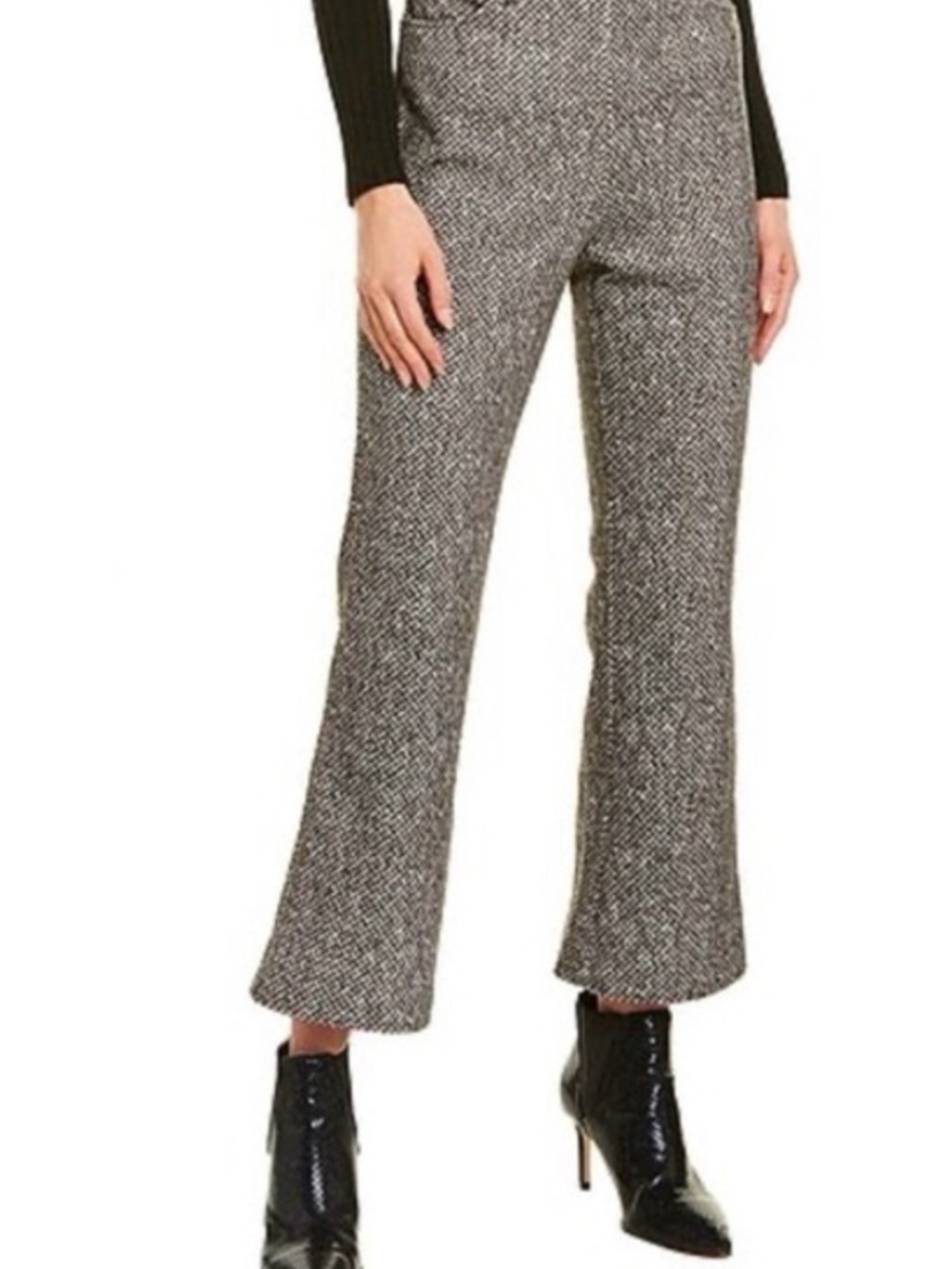 Tory Burch Black & White Tweed Flare Pants